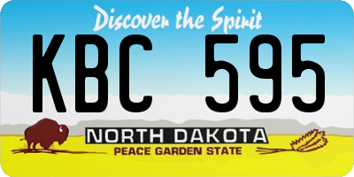 ND license plate KBC595