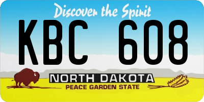 ND license plate KBC608