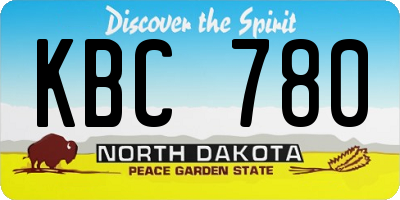 ND license plate KBC780