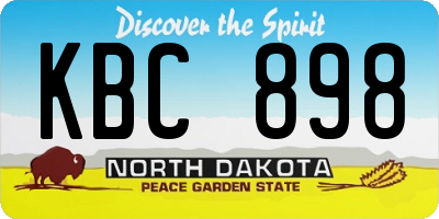ND license plate KBC898