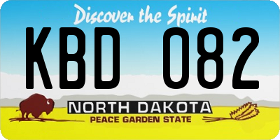ND license plate KBD082