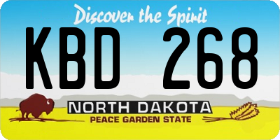 ND license plate KBD268