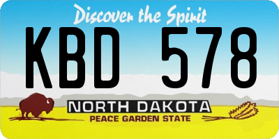ND license plate KBD578