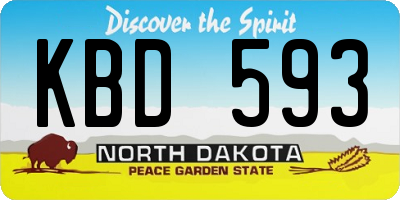 ND license plate KBD593