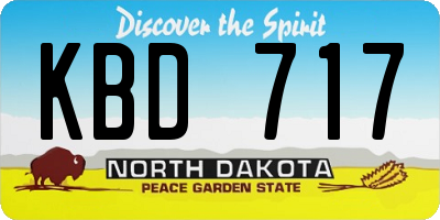 ND license plate KBD717