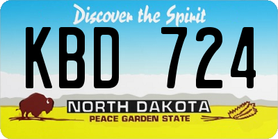 ND license plate KBD724