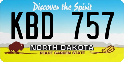 ND license plate KBD757