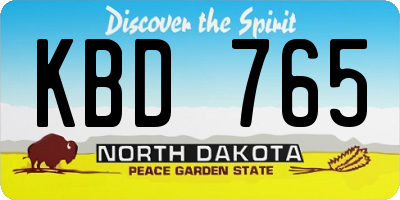 ND license plate KBD765