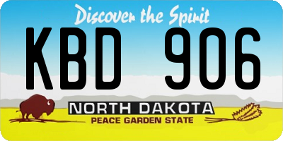 ND license plate KBD906