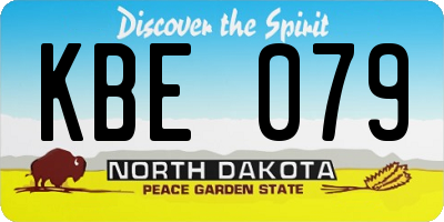 ND license plate KBE079
