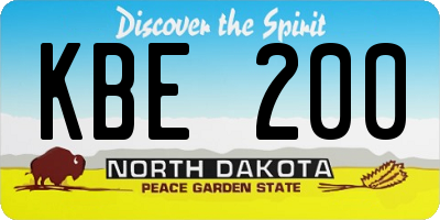 ND license plate KBE200