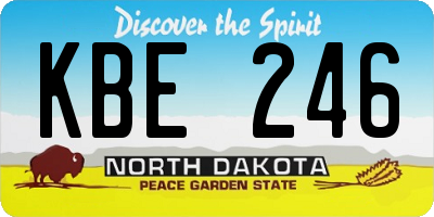 ND license plate KBE246