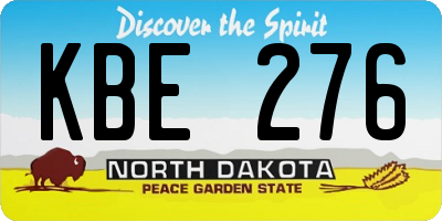 ND license plate KBE276