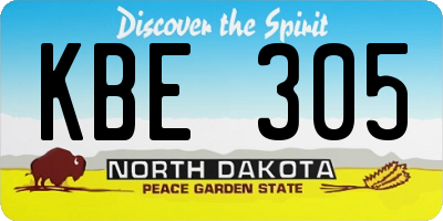 ND license plate KBE305