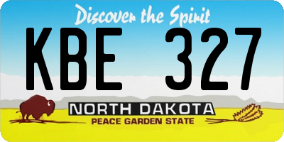 ND license plate KBE327