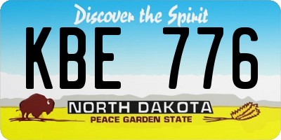 ND license plate KBE776