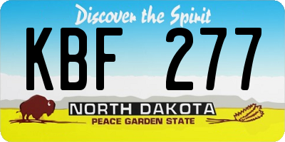 ND license plate KBF277