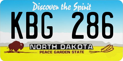 ND license plate KBG286