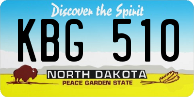 ND license plate KBG510