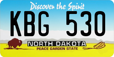 ND license plate KBG530