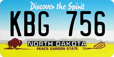 ND license plate KBG756