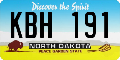 ND license plate KBH191