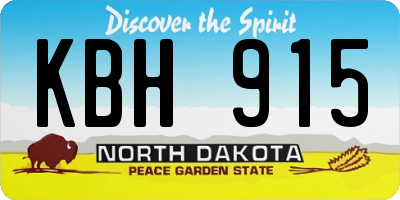 ND license plate KBH915