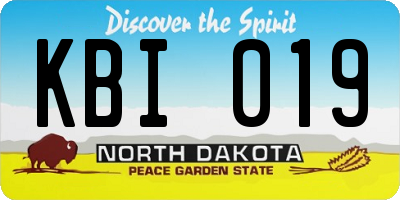 ND license plate KBI019