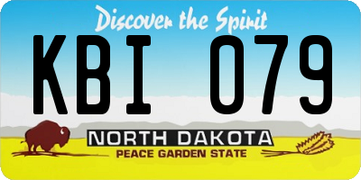 ND license plate KBI079