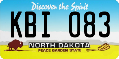 ND license plate KBI083