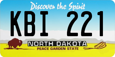 ND license plate KBI221