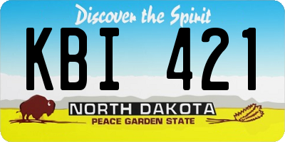 ND license plate KBI421