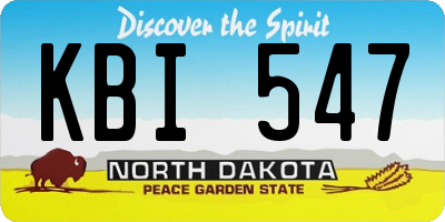 ND license plate KBI547