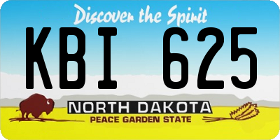 ND license plate KBI625