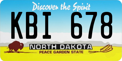 ND license plate KBI678