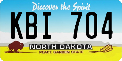 ND license plate KBI704