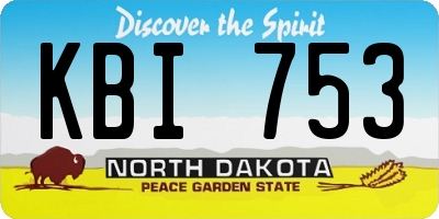 ND license plate KBI753