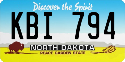 ND license plate KBI794
