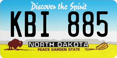 ND license plate KBI885