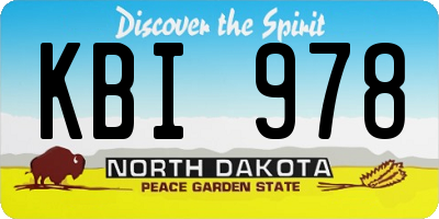 ND license plate KBI978