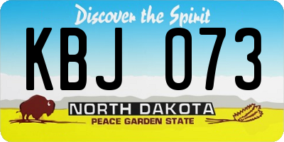 ND license plate KBJ073