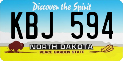 ND license plate KBJ594