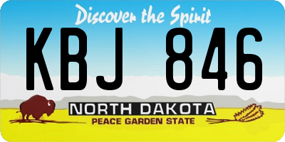 ND license plate KBJ846