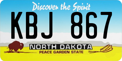 ND license plate KBJ867