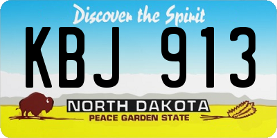 ND license plate KBJ913
