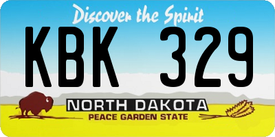 ND license plate KBK329
