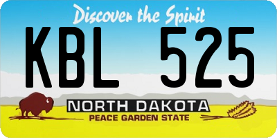 ND license plate KBL525