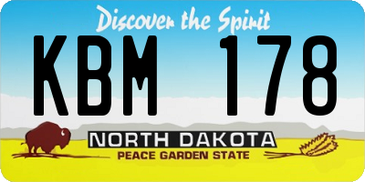 ND license plate KBM178