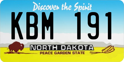 ND license plate KBM191