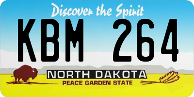 ND license plate KBM264